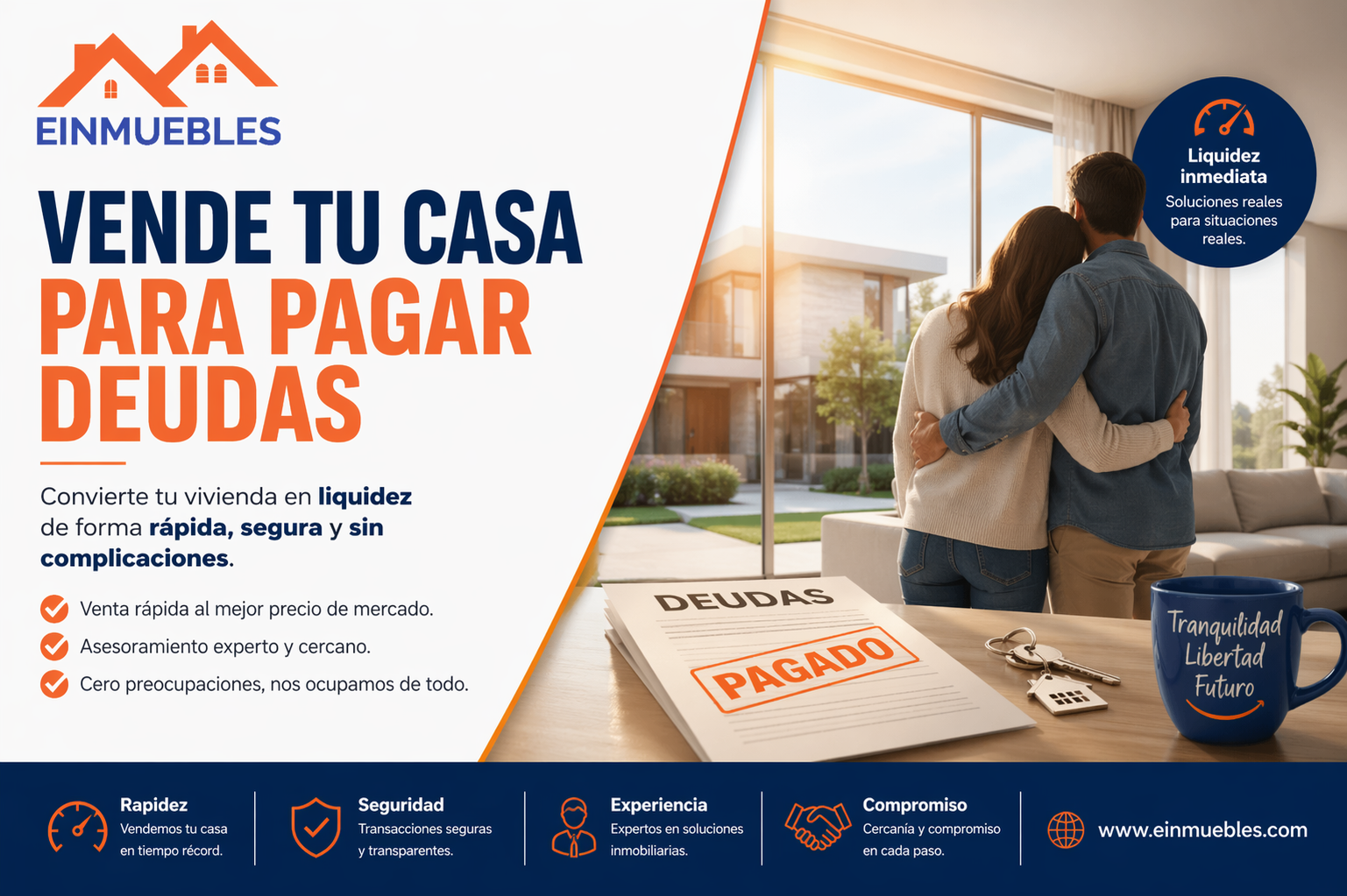 Vender tu casa para pagar deudas - Te la compramos en EINMUEBLES